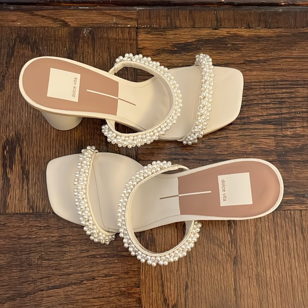 Dolce Vita Noel Heels in Vanilla Pearls